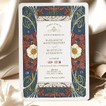Vintage Burgundy Navy Blue Wedding Art Nouveau Invitation<br><div class="desc">Art Nouveau Vintage wedding invitations by Alphonse Mucha in a floral, romantic, and whimsical design. Victorian flourishes complement classic art deco fonts. Please enter your custom information, and you're done. If you wish to change the design further, simply click the blue "Customize It" button. Thank you so much for considering...</div>