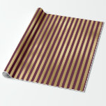 Vintage Burgundy Red and Gold Stripes Wrapping Paper<br><div class="desc">Paris vintage grunge burgundy and gold striped pattern wrapping paper.</div>