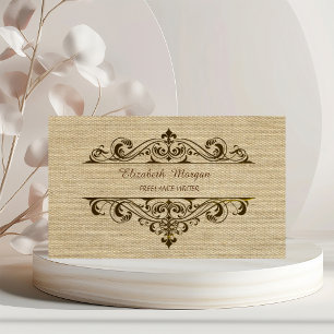 Vintage Burlap Business Card