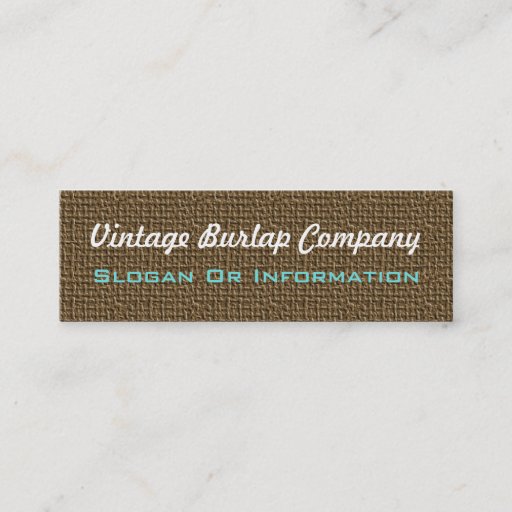 Customizable Vintage Burlap Business Cards