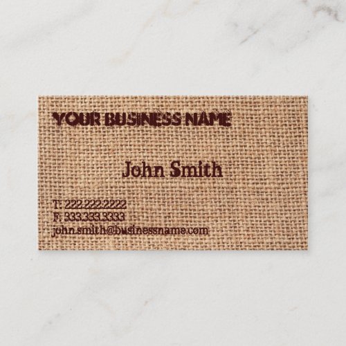 Burlap Texture Business Card