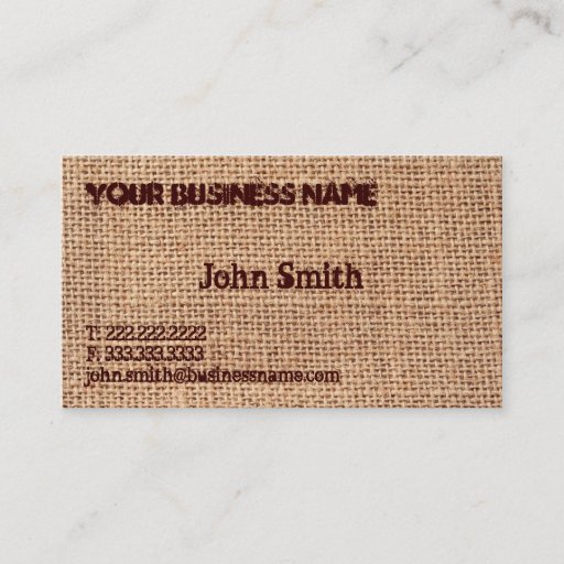 Customizable Burlap Texture Business Card