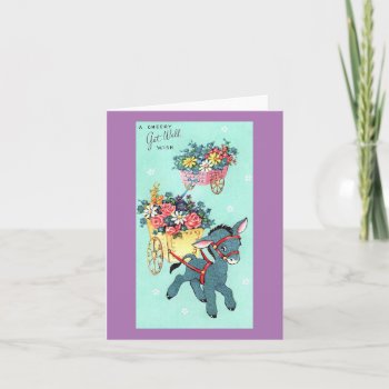 Vintage Burro Get Well Card by Gypsify at Zazzle