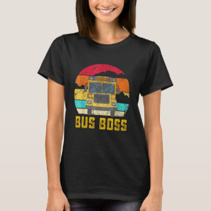 Vintage Bus Boss Yellow School Bus Driver Men Wome T-Shirt