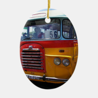 Vintage bus ceramic ornament