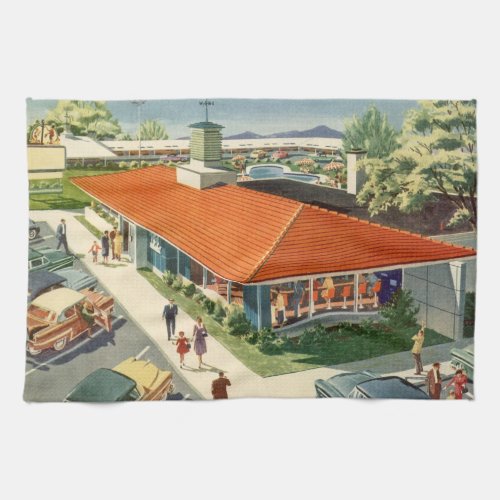 Vintage Business 50s Family Restaurant Diner Kitchen Towel