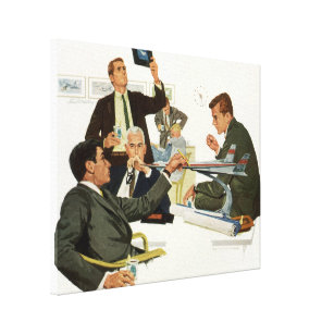 Vintage Business, Airline Executives Meeting Canvas Print