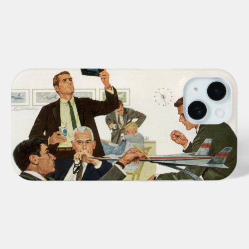 Vintage Business Airline Executives Meeting iPhone 15 Case