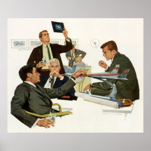 Vintage Business, Airline Executives Meeting Poster