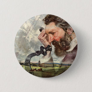 Vintage Business, Alexander Graham Bell Telephone Pinback Button