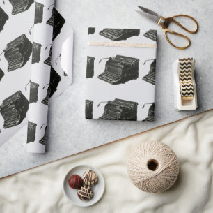 Vintage Business, Antique Office Manual Typewriter Wrapping Paper
