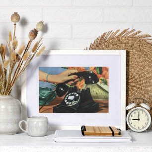 Vintage Business, Antique Phone with Rotary Dial Poster