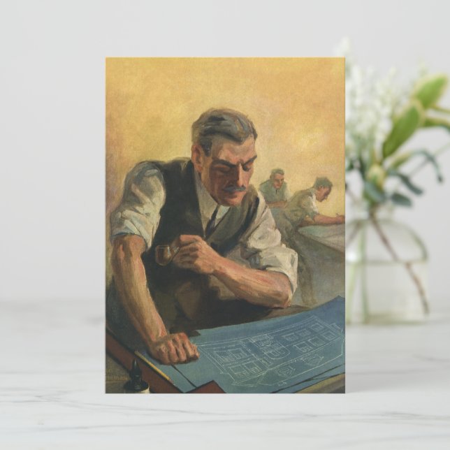 Vintage Business Architect and Building Blueprints (Standing Front)