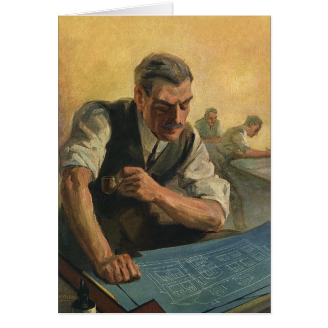 Vintage Business Architect and Building Blueprints (Front)