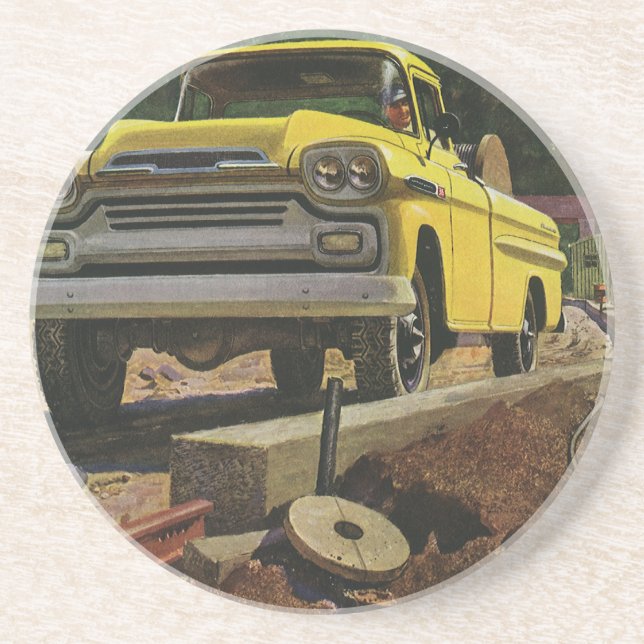 Vintage Business Architect Construction Contractor Drink Coaster (Front)