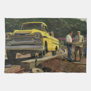 Vintage Business Architect Construction Contractor Kitchen Towel