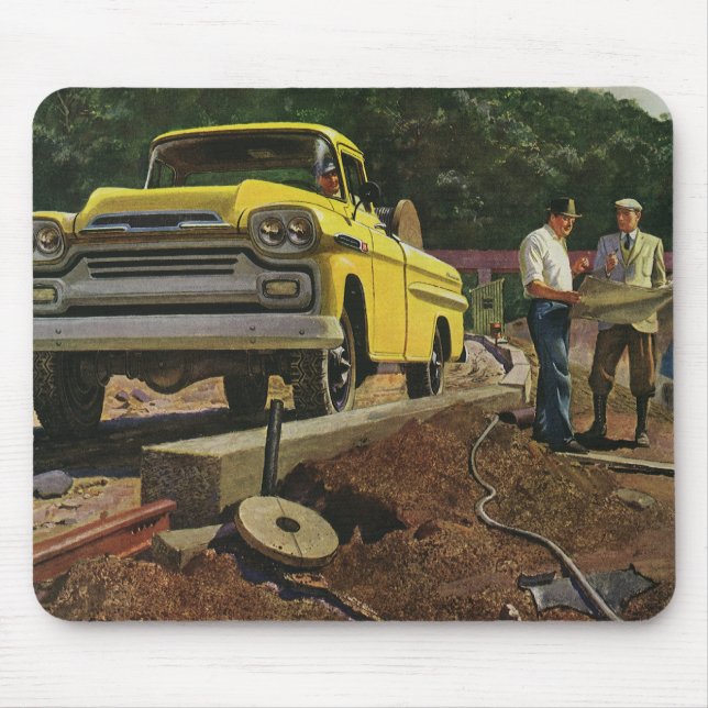 Vintage Business Architect Construction Contractor Mouse Pad (Front)
