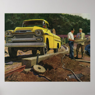 Vintage Business Architect Construction Contractor Poster