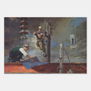 Vintage Business, Architects and Construction Wrapping Paper Sheets