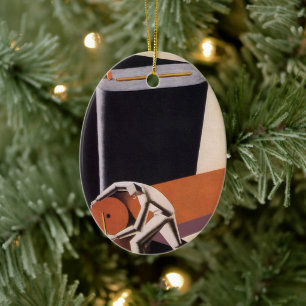 Vintage Business, Art Deco Fabrics and Textiles Ceramic Ornament