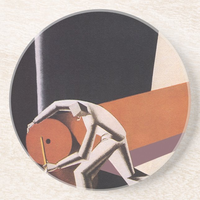 Vintage Business, Art Deco Fabrics and Textiles Coaster (Front)