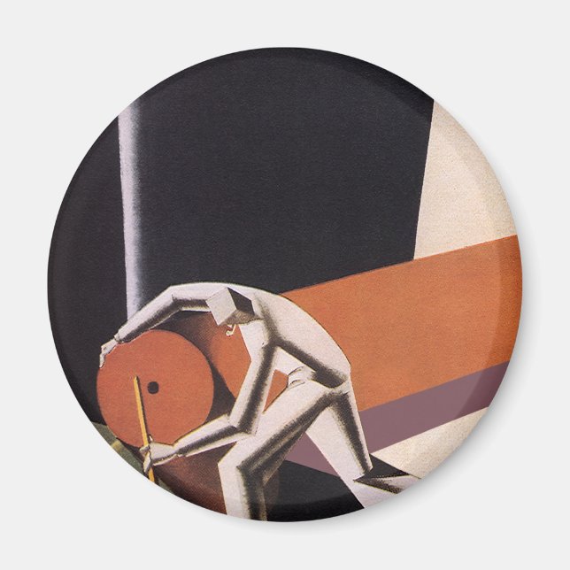 Vintage Business, Art Deco Fabrics and Textiles Magnet (Front)