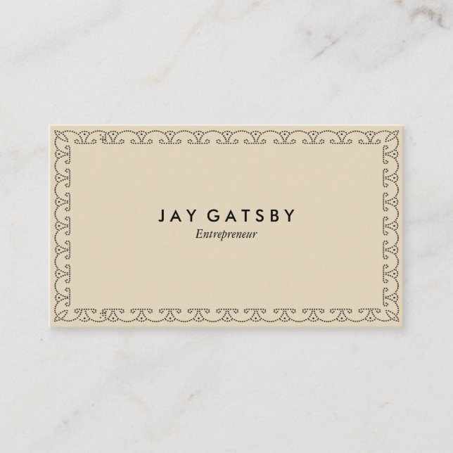 Vintage Business Card | Art Deco Design (Front)