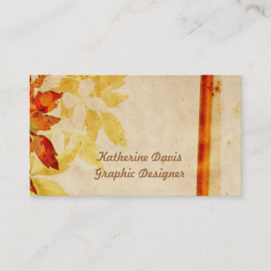 Vintage business card with flowers