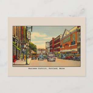 Vintage Business District, Portland, ME Postcard