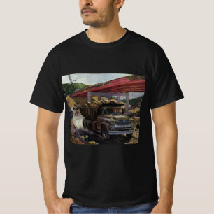 Vintage Business Dump Truck at a Construction Site T-Shirt