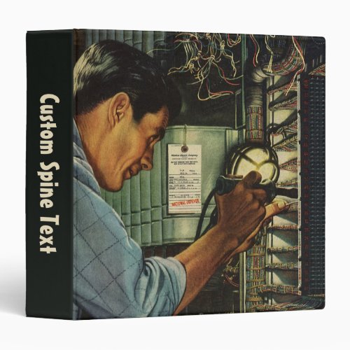 Vintage Business Electrician Circuit Breaker Panel 3 Ring Binder