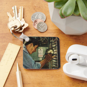 Vintage Business Electrician Circuit Breaker Panel Keychain