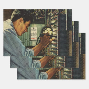 Vintage Business Electrician Circuit Breaker Panel Wrapping Paper Sheets