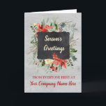 Vintage Business Employee Christmas Holiday Card<br><div class="desc">Business holiday greeting card for employees and staff with vintage watercolor flowers and cardinal,  chalkboard and wood patterns,  wish your employees well this holiday season with this elegant greeting card.</div>