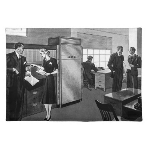 Vintage Business Executive Businessmen Office Cloth Placemat