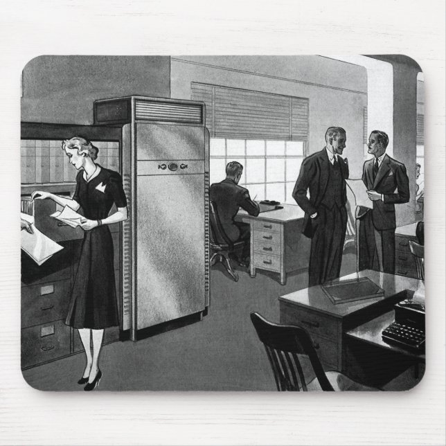 Vintage Business, Executive Businessmen Office Mouse Pad (Front)