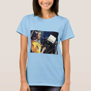 Vintage Business Executive Secretary Typing Letter T-Shirt