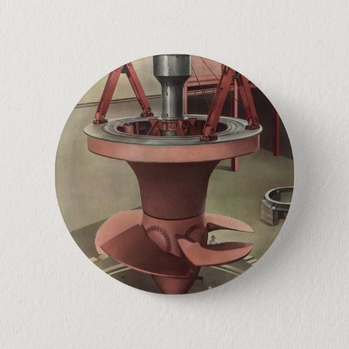 Vintage Business Giant Water Turbine Energy Button