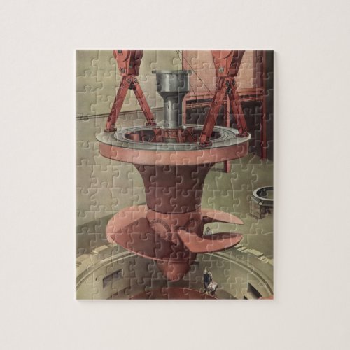 Vintage Business Giant Water Turbine Energy Jigsaw Puzzle