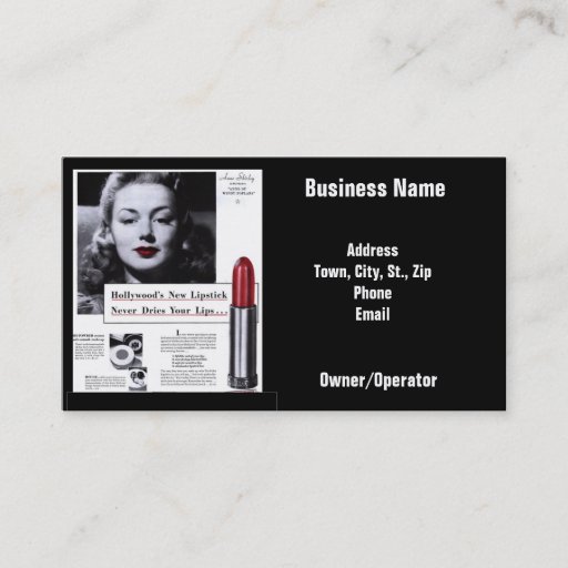Customizable Vintage Business Lipstick Appointment Card Business Card Templates