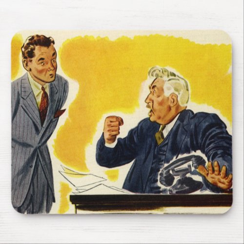Vintage Business Mad CEO Executive Boss Employee Mouse Pad