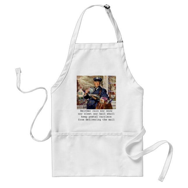 Vintage Business, Mailman Delivering Mail Letters Adult Apron (Front)