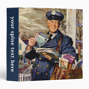 Vintage Business, Mailman Delivering Mail Letters Binder