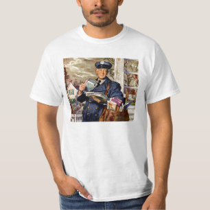 Vintage Business, Mailman Delivering Mail Letters T-Shirt