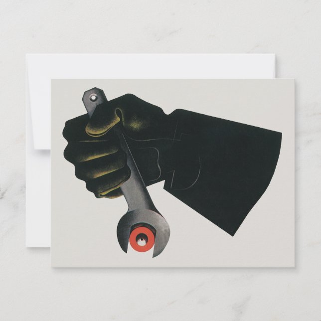 Vintage Business, Manufacturing Factory Machinist Invitation (Front)