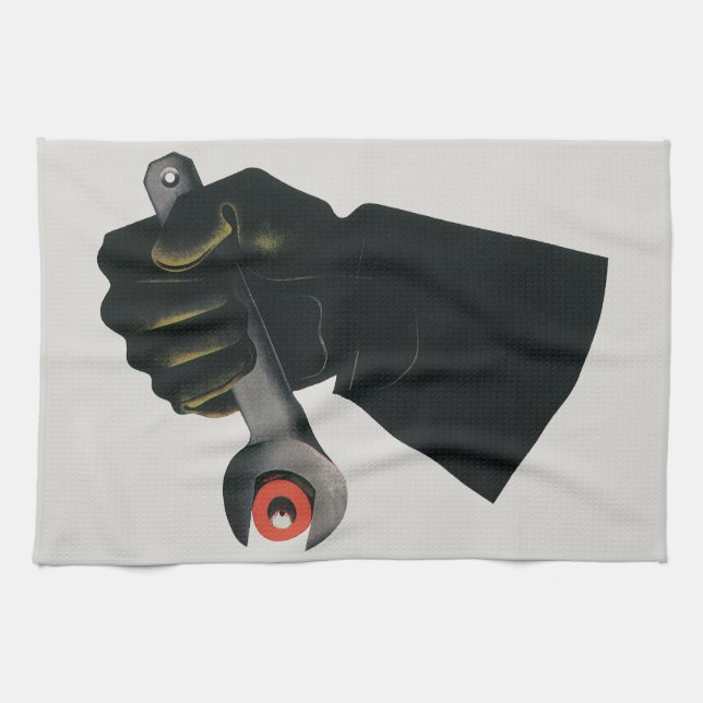 Vintage Business, Manufacturing Factory Machinist Kitchen Towel (Horizontal)