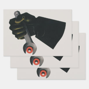 Vintage Business, Manufacturing Factory Machinist Wrapping Paper Sheets