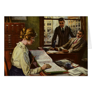 Vintage Business Meeting, Office with Executives