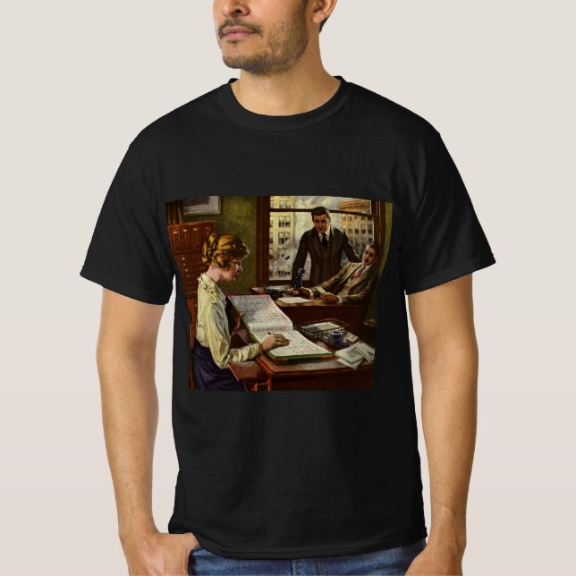 Vintage Business Meeting, Office with Executives T-Shirt (Front)