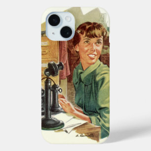 Vintage Business Office, CEO Boss and Secretary iPhone 15 Case